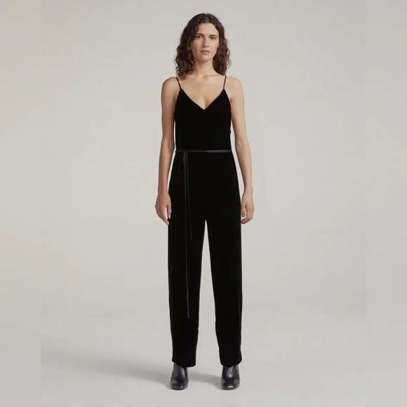 Rag & Bone Jamie Velvet Jumpsuit in Black Size 2 - Picture 6 of 13